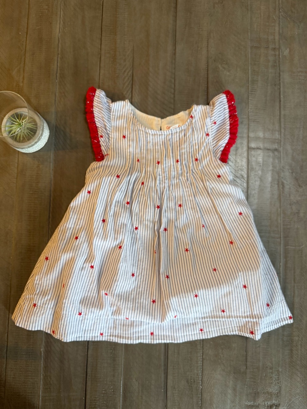 Cat & Jack White and Red Striped Star Dress July 4th